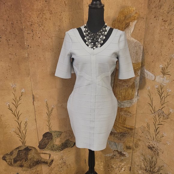 NWT Venus Bidycon Bandage Dress Silver - Figure-tracing Hour Glass - Picture 5 of 14